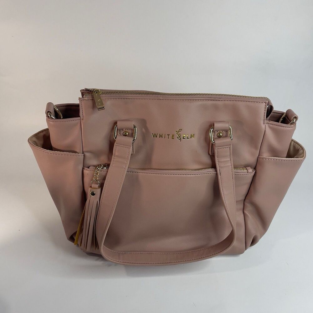 White Elm Gemini Mini Convertible Backpack, Travel, Work Diaper Bag - Dusty Rose